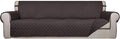 PureFit Reversible Quilted Sofa Cover, Water Resistant Slipcover Furniture Protector, Washable Couch Cover with Non Slip and Elastic Straps for Kids, Dogs, Pets (XX Large, Chocolate/Chocolate)