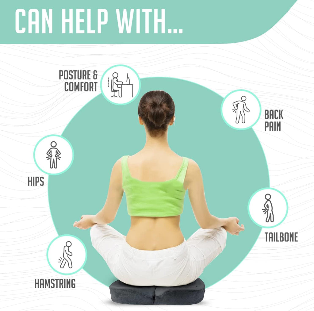 Foldable Sit Bone Seat Cushion - for Sit Bone Pain, Hip, Butt, Ischial Tuberosity, Hamstrings, and Sciatica Pain Relief - for Home, Office, and Driving…
