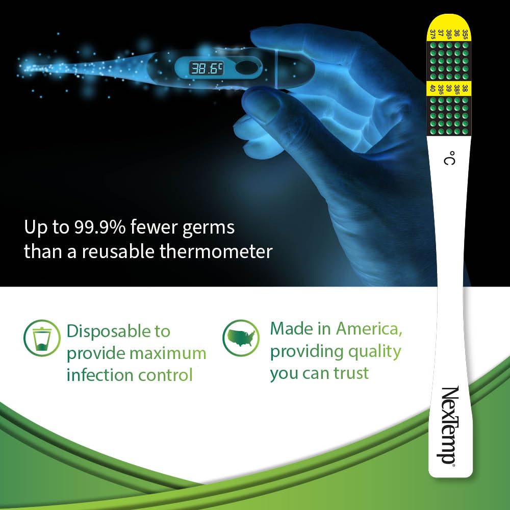 Ultra Single-Use Thermometers: Individually Wrapped 100-pack, Provides Superior Accuracy and Maximum Infection Control. Perfect for Businesses, Schools, First-Aid, Home, and Travel! (Celsius)
