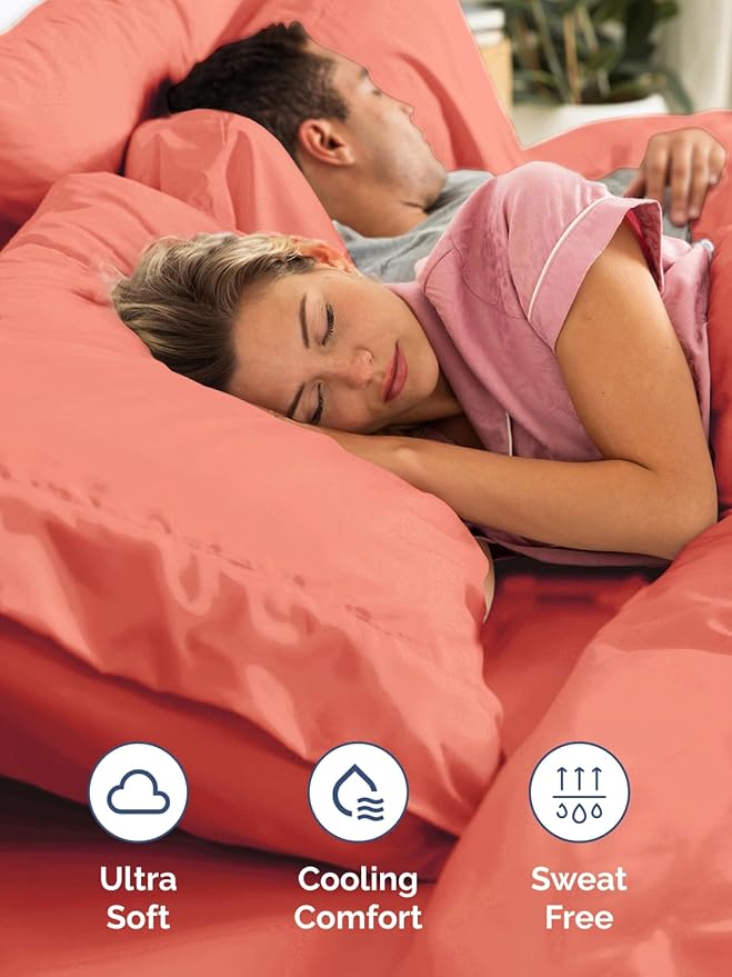 Extra Deep Pocket Twin XL Sheets - 3 Piece Breathable & Cooling Bed Sheets - Hotel Luxury Bed Sheet Set - Soft, Wrinkle Free & Comfy - Easily Fits Extra Deep Mattresses - Deep Pocket Coral Sheets Set