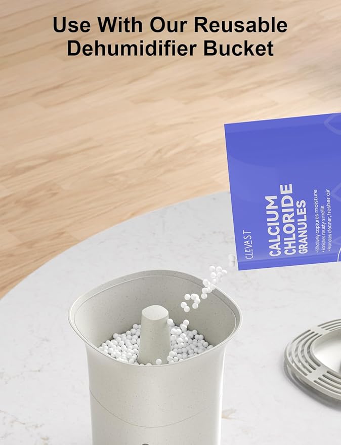 CLEVAST Moisture Absorber Refillable Beads, 6.3 lb, 12.5OZ/Pack, 8 Pack, Unscented