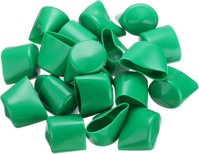 uxcell 20pcs Rubber End Caps 43mm ID Vinyl PVC Round Tube Bolt Cap Cover Screw Thread Protectors Dark Green