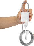 Adjustable Cable Locks with 3 Keys | 6.56ft L x 1/6in D Aluminum Steel Cable Padlock for Bikes, Gate, Lockers & Outdoor Gear | Keyed Different & Silver