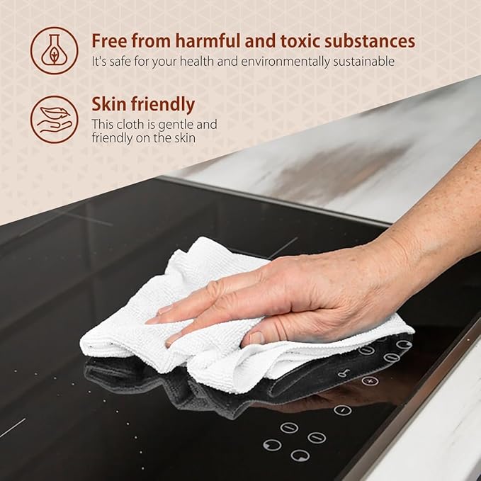 H4N Microfiber Cleaning Cloth Roll, 85 Pack Micro Fiber Wash Cloths for Car, Tear Away Towels, Ultra Absorbent Dish Rags, Non-Abrasive, Reusable and Washable Household Supplies, 11.81" x 11.81", White