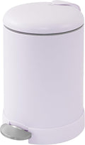 Glad Small Trash Can, 1.2 Gallon | Round Stainless Steel Garbage Bin with Soft Close Lid & Step Foot Pedal | Metal Waste Basket with Removable Inner Bucket, Lavender