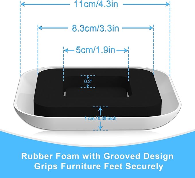 Upgrade Furniture Sliders, Furniture Sliders for Carpets, 4 PCS 4.3" Moving Pads with Anti-Slip Groove, Furniture Moving Sliders for Easy Move Bed Couch Tables Cabinet Heavy Duty, Protect Carpets