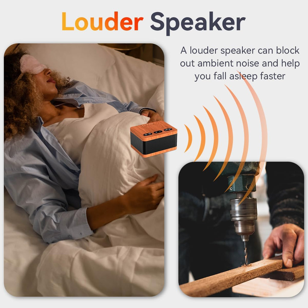 Sound Machine White Noise Machine with 30 Soothing Sounds 36 Levels Volume 5 Timers and Memory Function Effectively Blocks Noise Ideal Sleep Machine for Baby Kids Adults… (Wood Grain)