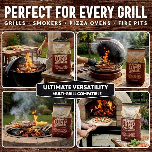 16 LB. Hardwood Lump Charcoal with FATWOOD by Mr. Bar-B-Q - Premium Natural Charcoal for Grilling, BBQ, Smoking, Kamado & Kettle Grills - Burns Hotter & Longer - Smoky Flavor, Easy to Light