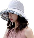 Women Wide Brim Sun Hats Metal Wired Edge Summer UV Protection Beach Fishing Hat for Hiking Garden Travel Chin Strap