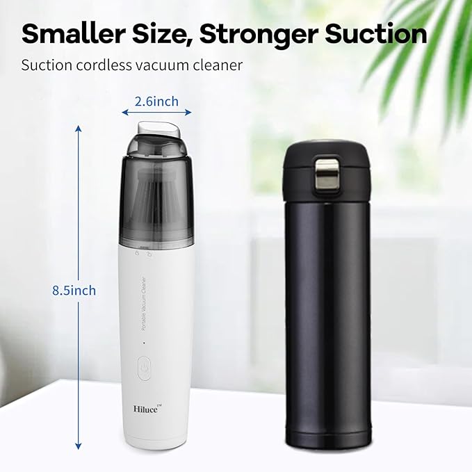 Mini Vacuum Cleaner Cordless,Car Vacuum Cleaner Portable with HEPA Filter, High Power Rechargeable 2 Suction Modes, Lightweight Vacuum for Keyboard,Car, Home, Office, Pet