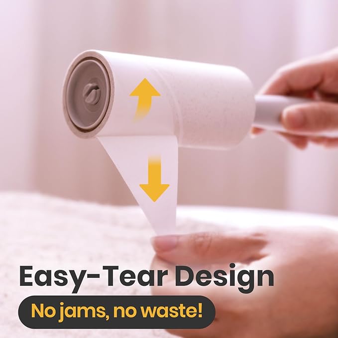 DELOMO Lint Roller 600 Sheets (2 Rollers + 4 Refills) - Lint Rollers for Pet Hair Extra Sticky, Mega Value Pet Hair Removal Tool for Clothes/Couch/Furniture/Car - Keep Your Home Tidy