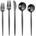 NOCCUR 40-Piece Stainless Steel Black Silverware Set for 8 - Black Utensils Set Include Knives Spoons and Forks for Home/Party/New Year