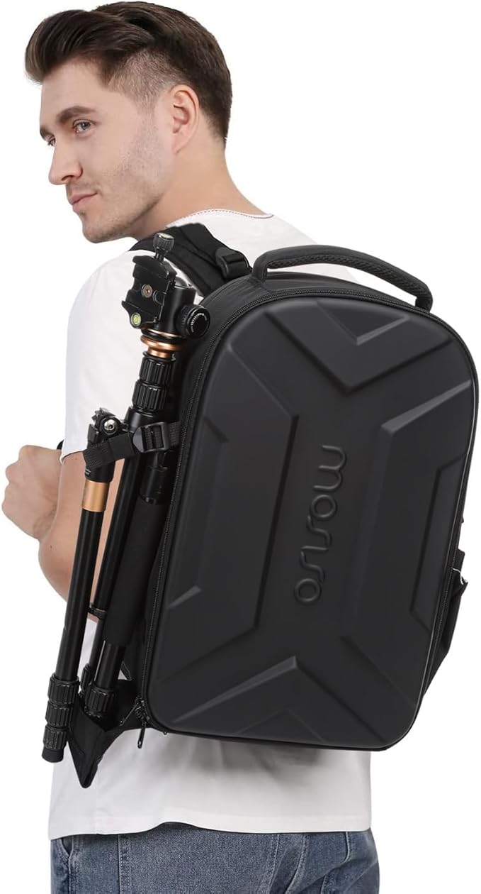 MOSISO Camera Backpack, DSLR/SLR/Mirrorless Photography Camera Bag Waterproof Artistic Geometric Hardshell Case with Tripod Holder&15-16 inch Laptop Compartment for Canon/Nikon/Sony, Black