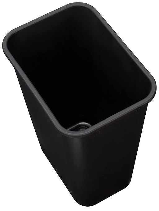 Amazon Basics Trash Can, Rectangular Commercial Office Wastebasket, 10 Gallon (Pack Of 2), Black (Previously AmazonCommercial brand)
