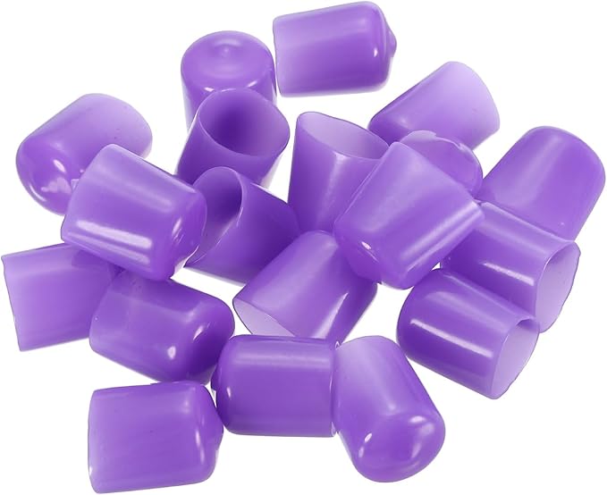 uxcell 20pcs Rubber End Caps 16mm(5/8") ID Vinyl PVC Round Tube Bolt Cap Cover Screw Thread Protectors,Purple