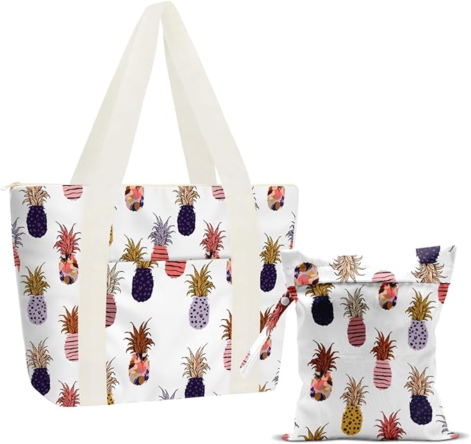 Beach Bags Wet Bag for Swimsuit Tote Bag for Friends Travel Gifts, Aloha Bags Waterproof Vacation Essential