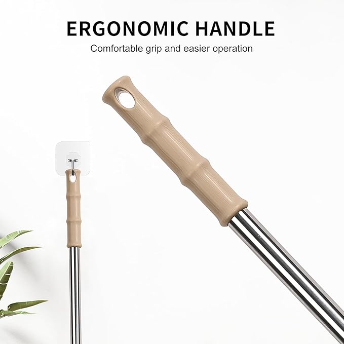 Extendable Cleaning Duster,Extra-Long Telescoping Feather Dusters with Stainless Steel Extension Pole Up to 100" for Cleaning High Ceiling Fan, High Ceilings,Furniture