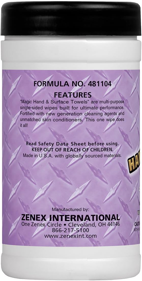 Magic Heavy Duty Cleaning Wipes - Single Sided Hand & Surface Shop Towels | Professional-grade Cleaning | Waterless | Moisturizing | Cleans Grease, Oil, Dirt, & more (3 Pack | 75 Sheets Total)