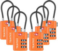 TSA Approved Luggage Locks, Travel Locks Which Also Work Great as Gym Locks, Toolbox Lock, Backpack and More, Orange 6 Pack
