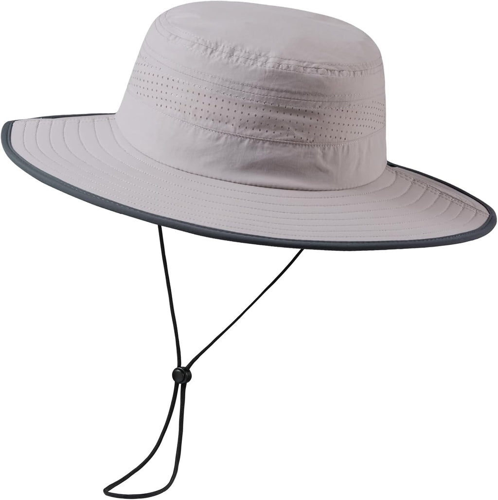 UPF 50+ Foldable Brim Water-Resistant Sun Bucket Hat with Laser Perforated Mesh Adjustable for Men Women Outdoor