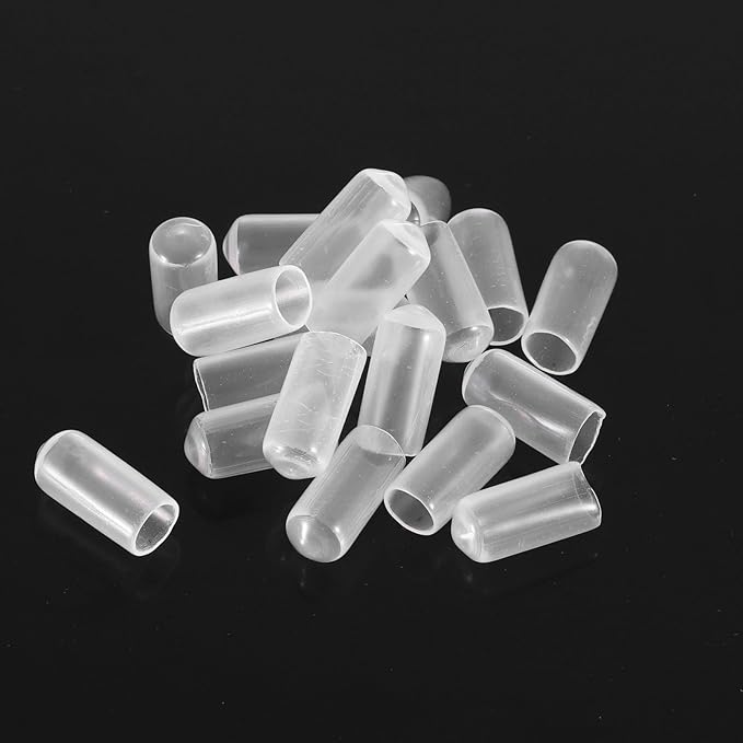 uxcell 20pcs Rubber End Caps 7mm ID Vinyl PVC Round Tube Bolt Cap Cover Screw Thread Protectors Clear