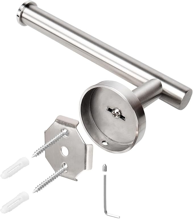 NearMoon Bathroom Toilet Paper Holder, Premium SUS304 Stainless Steel Rustproof Wall Mounted Toilet Roll Holder for Bathroom, Kitchen (3 Pack, Brushed Nickel)