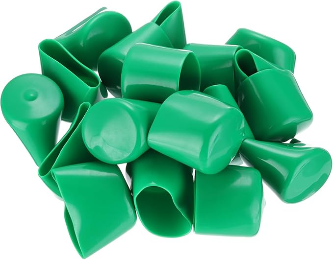 uxcell 20pcs Rubber End Caps 46mm ID Vinyl PVC Round Tube Bolt Cap Cover Screw Thread Protectors Dark Green