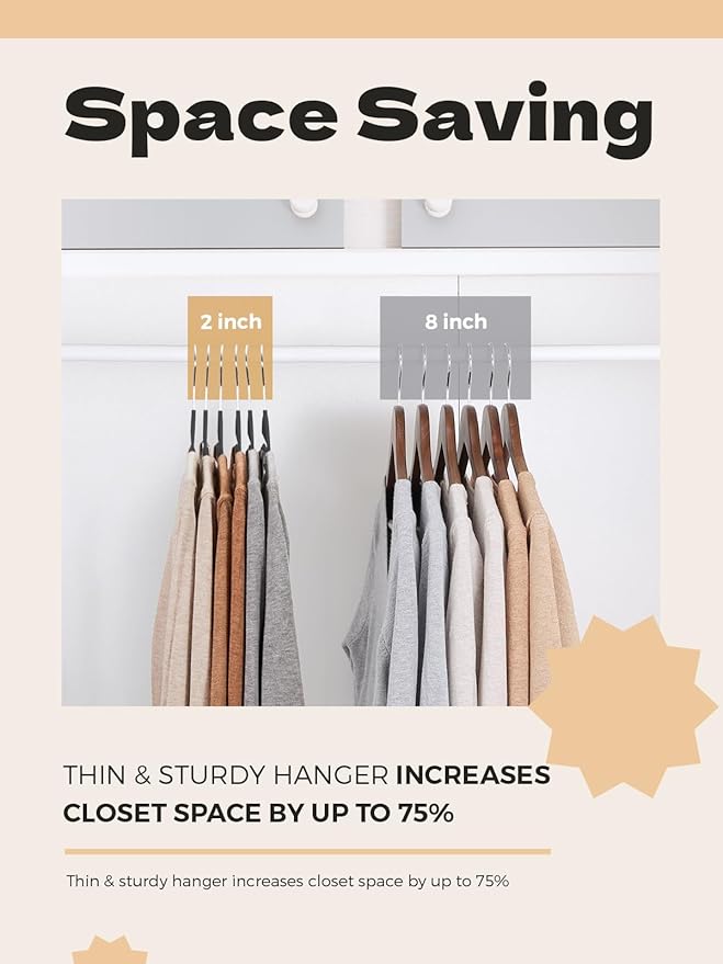 HOUSE DAY Black Plastic Hangers 30 Pack, Slim Space Saving, Non Slip Clothes Hangers with Rubber Pads, Sturdy Heavy Duty Coat Hanger for Closet, S-Shaped Hanger for Shirt, Suit, Pant, Skirt