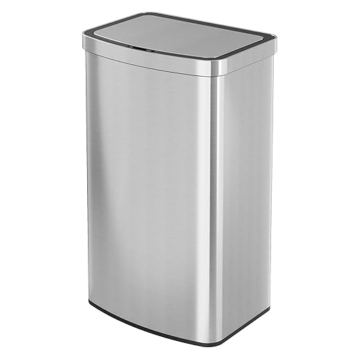 WLIVE 16 Gallon Motion Sensor Trash Can, 60 Liter Automatic Kitchen Trash Can with Soft Close Lid, Touchless Electronic Smart Stainless Steel Waste Bin for Kitchen, Office, Silver