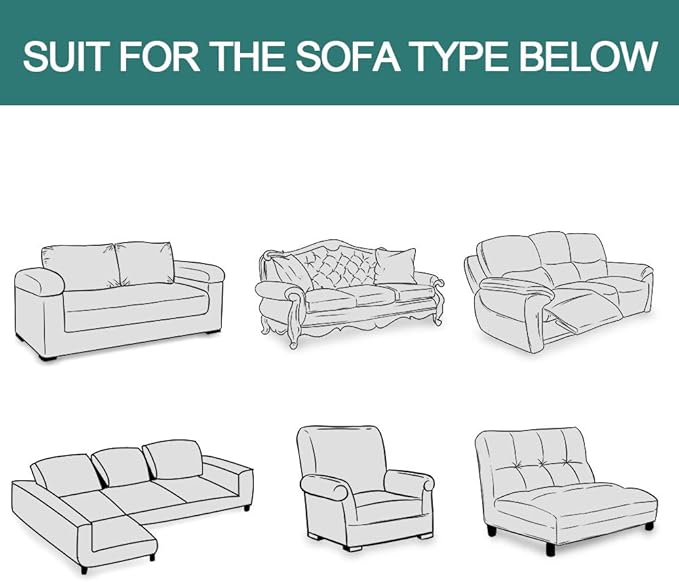 MYSKY HOME Couch Cover Sofa Covers for 3 Cushion Couch Sofa Protector Sectional Sofa Couch Cover for Pets Sofa Throws Living Room Geometrical Sofa Slipcovers for Dogs (XX-Large, 91" x 134", Grey)