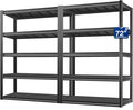 BILT HARD 3500LBS 48" W x 24" D x 72" H Garage Shelving, 5-Shelf Industrial Storage Shelves Heavy Duty, Metal Shelving Units with Adjustable Shelf, Steel Utility Shelves, 2 Pack