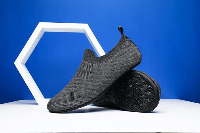 QZKDM Lightweight Slip on Grip Indoor House Slippers Barefoot Non Slip Home Exercise Yoga Shoes for Men Women