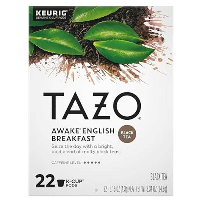 TAZO Tea Bag K-Cup Pods, Awake English Breakfast & Zen 22 CT (2ea) (Variety Pack)