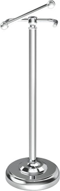 Toilet Paper Holder Stand, Polished Chrome Toilet Paper Holder Free Standing, Post Pivoting Design & Stable Weighted Base SUS304 Stainless Steel for Bathroom(Mega Roll)