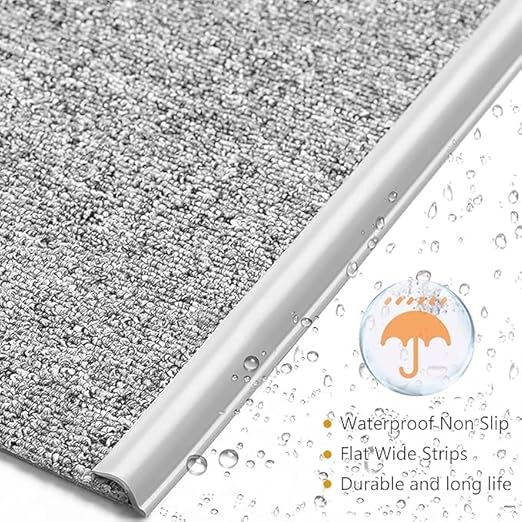 Self Adhesive Carpet Transition Strip with Edge Trim, Designed for Seamless Transitions from Carpet to Tile or Vinyl Floors, Perfect for Doorways.(Gray,5ft)