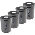 4 Pack Small Trash Can for Bathroom - 3 Gallon/12-Liter Wastebasket, Round Plastic Garbage Container Bin for Bedroom Office Grey.