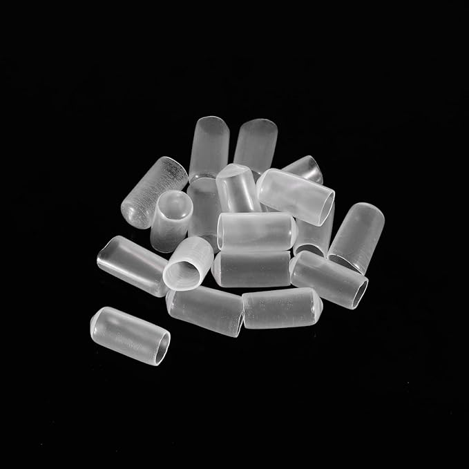uxcell 20pcs Rubber End Caps 9.5mm(3/8") ID Vinyl PVC Round Tube Bolt Cap Cover Screw Thread Protectors Clear