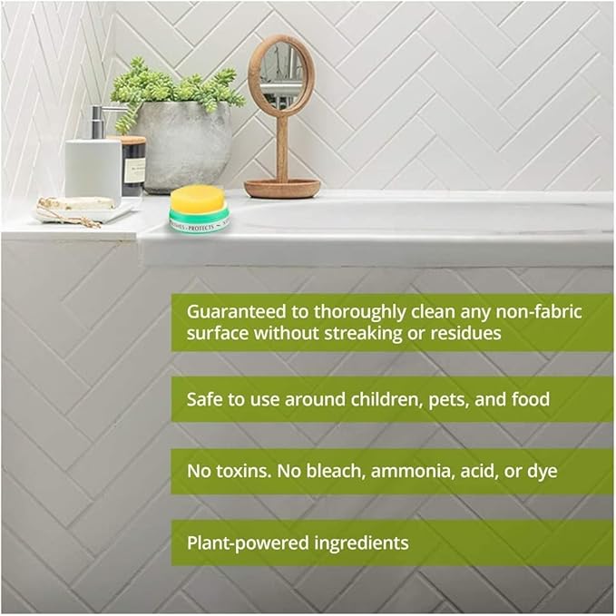 All Natural Multipurpose Cleaner for Bathroom, Floor, Kitchen and More | 300g Lavender Natural Clay Tub + Sponge (2-Pack) Includes Bonus Diamond Towel Cleaning Supplies Kit