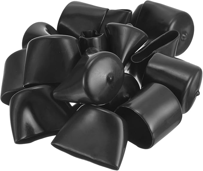 uxcell 20pcs Rubber End Caps 44mm(1 3/4") ID Vinyl Round Tube Bolt Cap Cover Thread Protectors Dark Grey