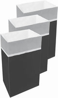 30 Gallon Disposable Pop-Up Trash Cans (3-Pack) with Fitted Bags – Foldable Garbage & Recycling Bins for Parties, Events & Kitchen (Black, 30" H x 14" W x 17" D)
