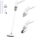 6-in-1 Lightweight Stick Vacuum Cleaner with 100W Powerful Motor, Mini Portable Household Handheld Vacuum Cleaner for Domestic Hard Floors, Carpets and Pet Hair(White Corded)