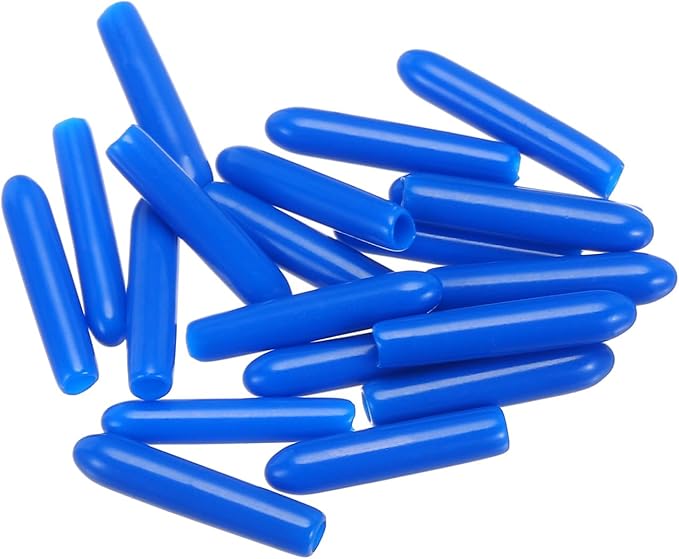 uxcell 20pcs Rubber End Caps 2mm(1/16") ID Vinyl PVC Round Tube Bolt Cap Cover Screw Thread Protectors,Blue