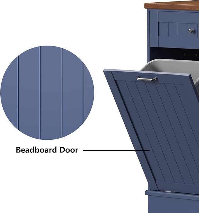 Betterhood Tilt Out Trash Cabinet 10 Gallon Wooden Free Standing Laundry Sorter Cabine,Recycling Cabine with Hideaway Drawer,Tilt Out Trash Cabinet Can Bin Kitchen