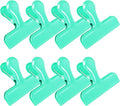 Bag Clips Heavy Duty Stainless Steel Chip Clips, Food Bags Clamp Great for Kitchen Office to Seal Coffee Bags, Paper Sheets - Pack of 8（Green）