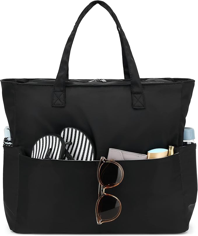 Waterproof Beach Tote Pool Bags for Women Ladies Extra Large Gym Tote Carry On Bag With Wet Compartment for Weekender Travel