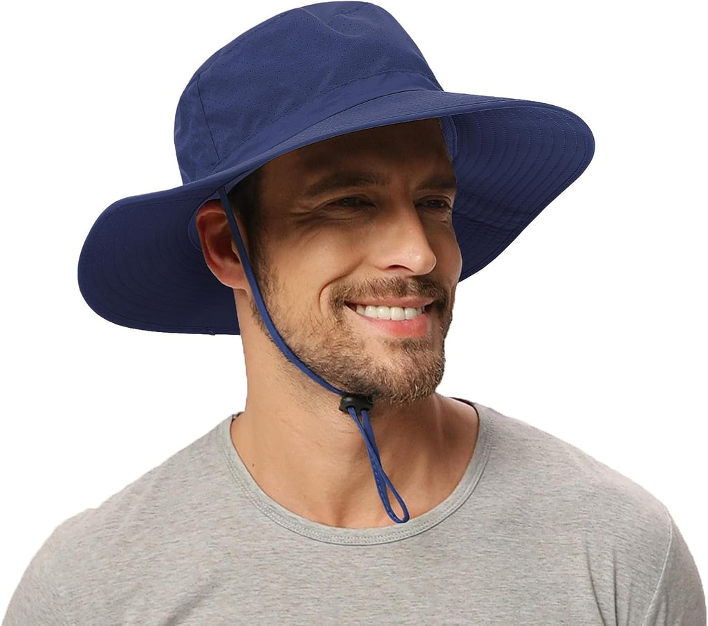 Rosoz Sun Hat for Men Women Boonie Bucket Hat Wide Brim Breathable Cooling Fishing Hats Safari Beach Garden UV Protection