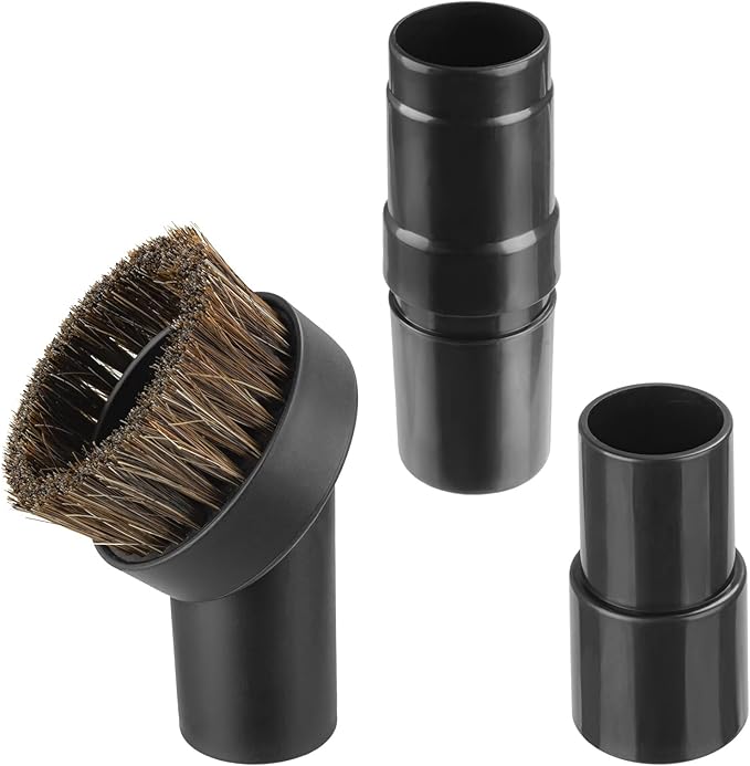 3 Pcs 25mm Soft Horsehair Vacuum Brush Attachment with Vacuum Hose Adapter for Shark Vacuum Attachments, Vacuum Attachment for Shop Vac Vacuum and Most Household Vacuum Cleaner