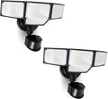 LUTEC 80W 9000LM LED Security Lights Motion Sensor Outdoor Lights, 4 Head LED