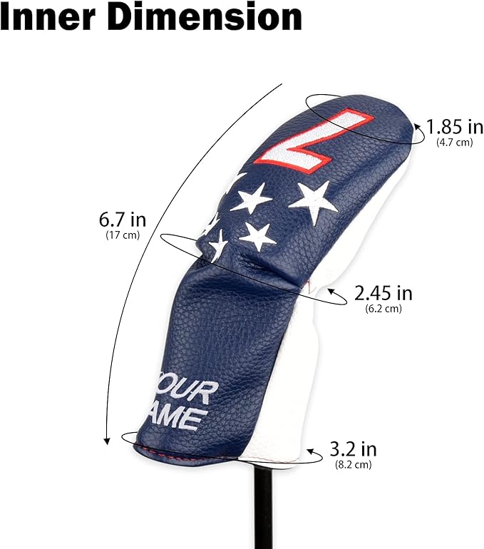 Blue and White Stars Hybrid Iron Head Covers