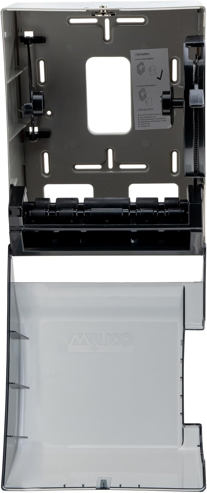 Winco Paper Towel Dispenser, Medium, Gray, Black